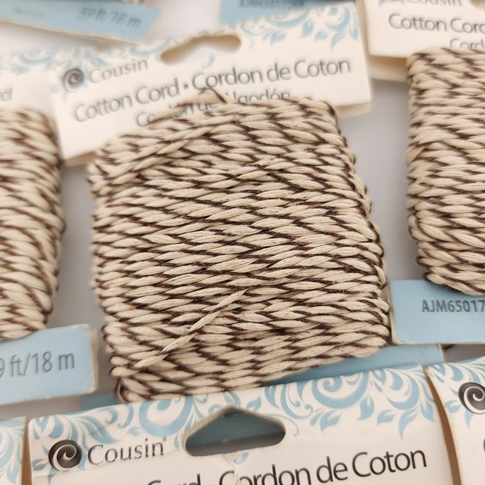 400 ft Cotton Cord for jewelry making Cousin‎ metallic natural white